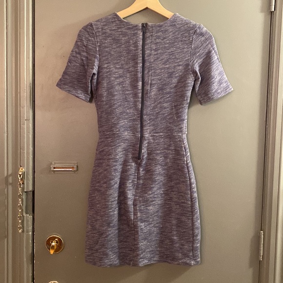 H&M Terry Loop Dress with Zip Back in Heathered Blue - Picture 2 of 7